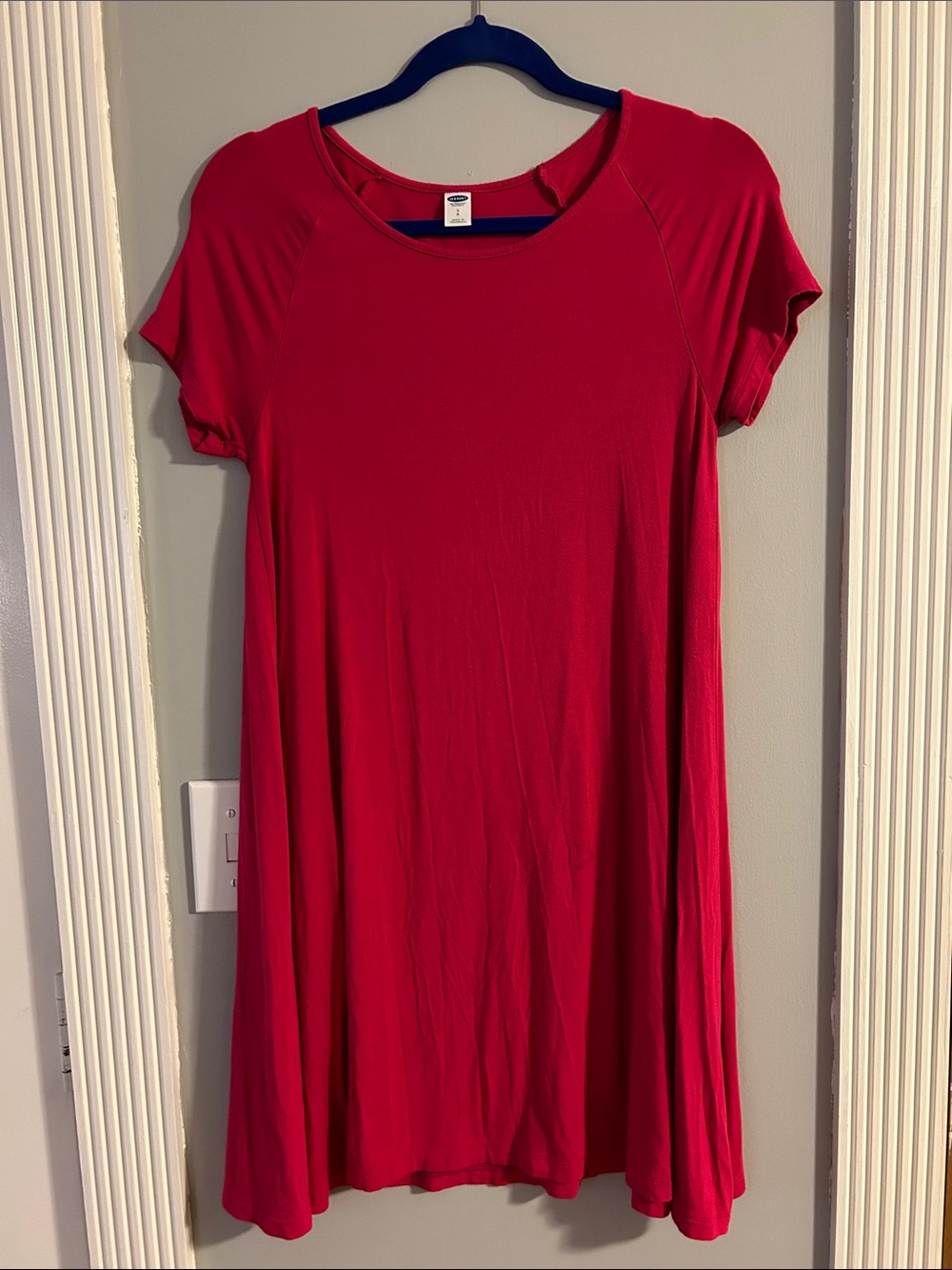 Vintage Crew-Neck Mini T-Shirt Dress or a Jersey Swing Dress